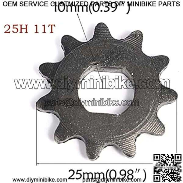 9T 11T Front Sprocket for T8F 25H Chain 2 Stroke 43cc 47cc 49cc Dirt Bike Scooter ATV Parts Mini Pocket Bikes 2Pcs (Color : 25H 11T) - Image 2