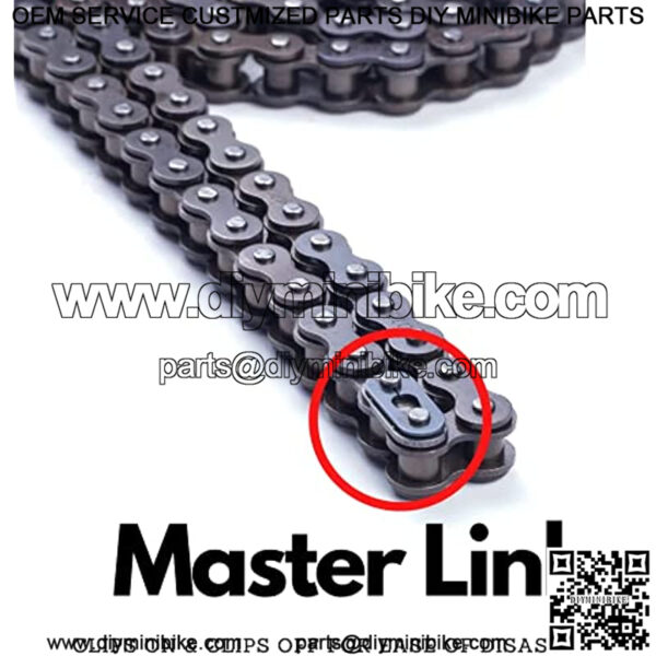 420 Motorcycle Chain - 420 Standard Drive Chain for 110cc 125cc Go kart Mini Bike Dirt Pit Bicycle ATVs Quad Scooter, 59" Roller Sprocket Total 132 Links with 2 Master Links + Chain Breaker - Image 2