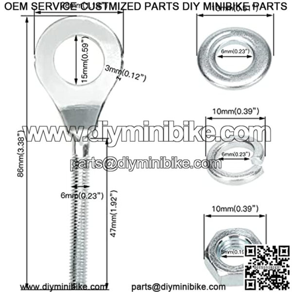 90 Links 420 Rear Drive Chain Axle Adjuster Tensioner for Predator 196cc 212cc 6.5hp Coleman CT200U CT200U-EX BT200X RT200 Baja Warrior Heat MB200 MB165 Massimo TrailMaster Mini Bike Parts - Image 3