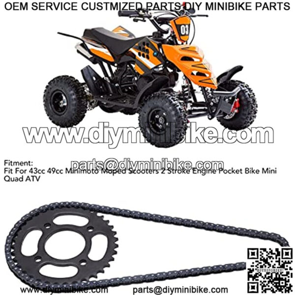 Motorcycle 136 Links Drive Chain T8F 37T with Sprocket for 43cc 49cc Minimoto Moped Scooters 2 Stroke Engine Pocket Bike Mini Quad ATV - Image 2