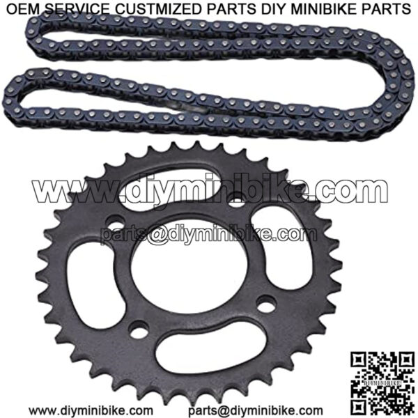 Motorcycle 136 Links Drive Chain T8F 37T with Sprocket for 43cc 49cc Minimoto Moped Scooters 2 Stroke Engine Pocket Bike Mini Quad ATV - Image 5