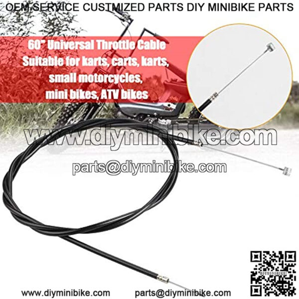 60" UNIVERSAL THROTTLE CABLE Compatible with Go Kart Cart Go-Cart Minibike Mini Bike ATV Cycle - Image 2