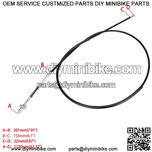 172cm 67.72 inch Rear Drum Brake Cable and tie for 6.5 Hp 196cc Hensim Yerf-Dog Heat Warrior Mini Bike MB165 MB200 Motorsports - Image 3