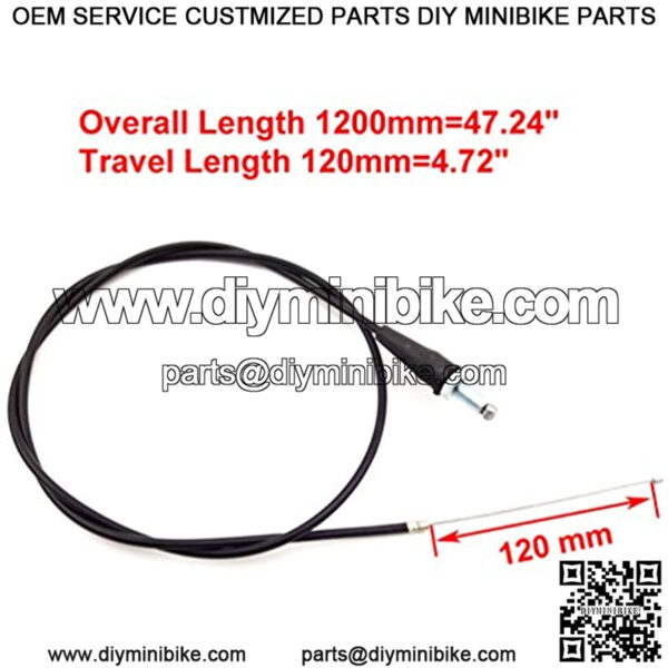 47" Inch 1200mm Throttle Cable Black for Mini Warrior MB165 MB2005 505HP 6.5HP 196cc Dirt Bike - Image 2