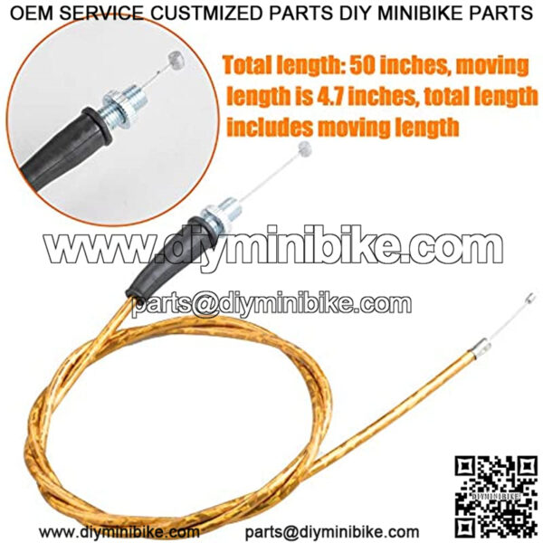 50-inch mini bicycle throttle cable, compatible with MB165 196cc 5.5hp MB200 200cc 6.5hp and pit bike thermal warrior CT200U MOTOVOX MBX10 MBX11 MBX12 79cc 79.5cc(Golden) - Image 2