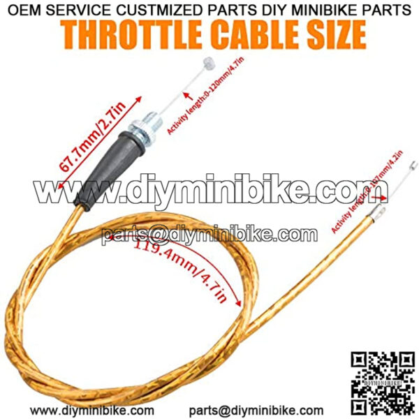 50-inch mini bicycle throttle cable, compatible with MB165 196cc 5.5hp MB200 200cc 6.5hp and pit bike thermal warrior CT200U MOTOVOX MBX10 MBX11 MBX12 79cc 79.5cc(Golden) - Image 3