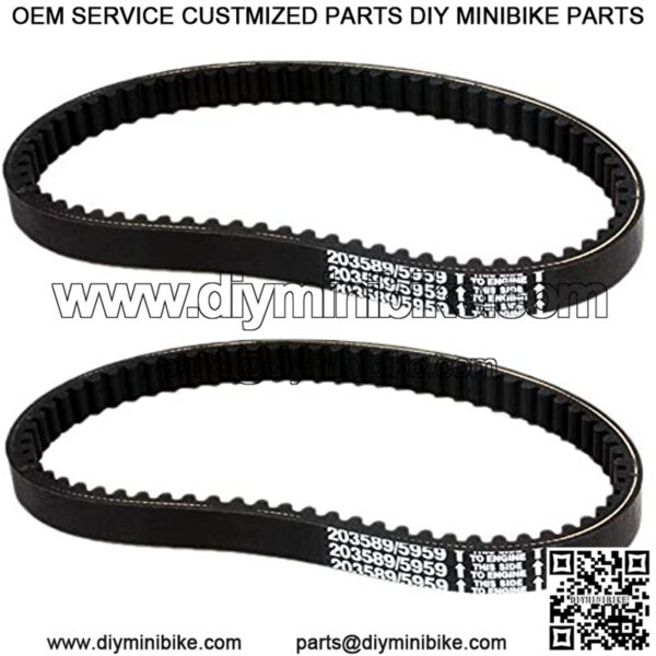 2 PCS Drive Belt Compatible with Coleman KT196 Go Kart Powersports KT196cc 4 Wheelers 196cc 6.5HP Gokart Buggy Mini Bike