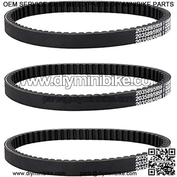 3 PCS Drive Belt Compatible with Coleman KT196 Go Kart Powersports KT196cc 4 Wheelers 196cc 6.5HP Gokart Buggy Mini Bike