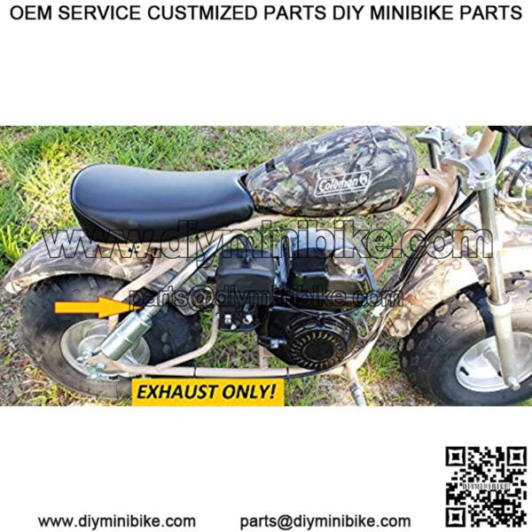 Exhaust with Muffler for: Coleman CT200U-EX Camo 196cc/6.5HP Gas Mini Bike. - Image 2