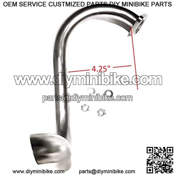 Mini Bike Custom Exhaust Header Pipe for Predator 212cc & Honda GX200. - Image 3