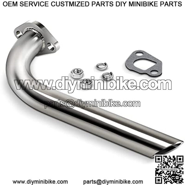 for Predator / DuroMax 196cc 212cc Engine Exhaust Pipe 10", GX160, GX200. for Coleman CT200U Go Kart & Mini Dirt Bikes - Chrome Coated - 12 Gauge