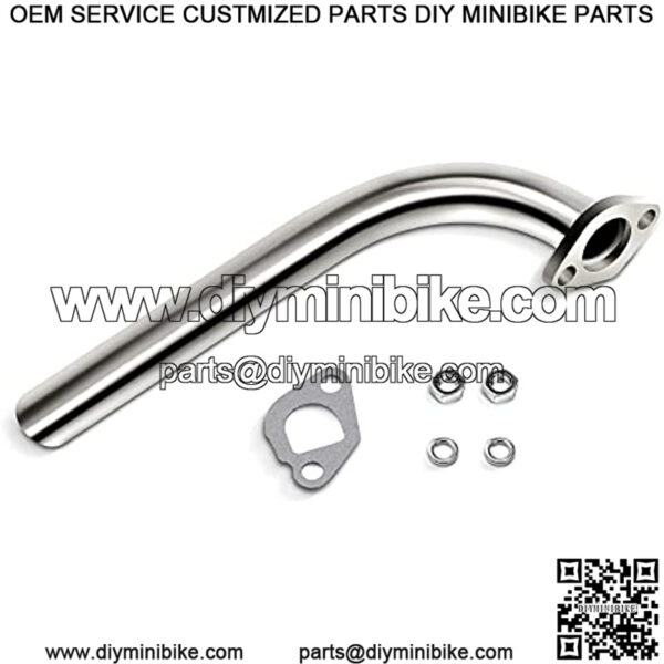 for Predator / DuroMax 196cc 212cc Engine Exhaust Pipe 10", GX160, GX200. for Coleman CT200U Go Kart & Mini Dirt Bikes - Chrome Coated - 12 Gauge - Image 3