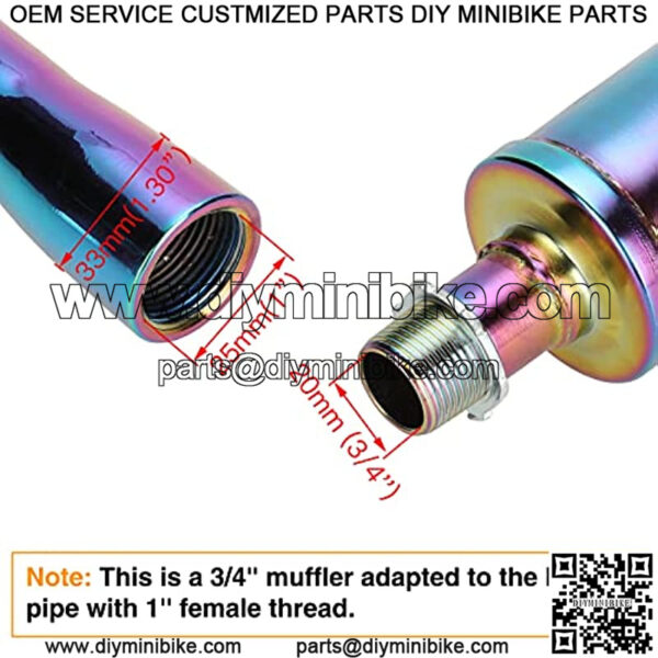 Exhaust Muffler Silencer for Predator 212cc 196cc 420cc CT200u CT200u-ex BT200x CC100x CT100u Massimo Baja MB200 Mini Bike Go Kart KT196 GX160 GX200 Clone Engines Performance Parts Colorful - Image 3