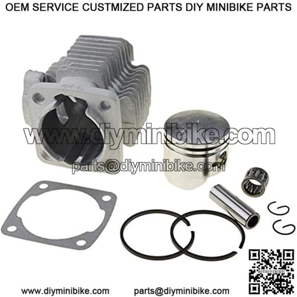 44mm Big Bore Cylinder with Piston Ring Kit Replacement for 2 Stroke 43cc 47cc 49cc Gas Scooter Mini Pocket Bike