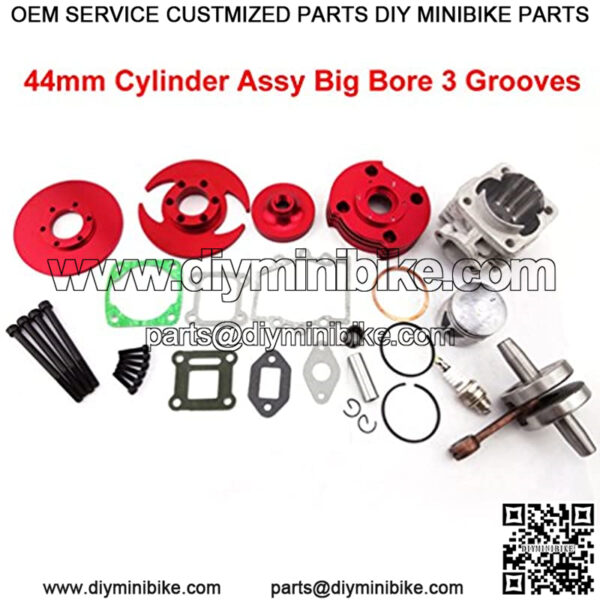 Big Bore Kit 44mm Cylinder for 2 Stroke 47cc 49cc Engine Pocket Bike Mini Dirt ATV - Image 2