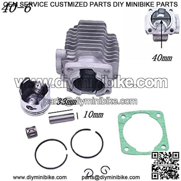 Piston & Gasket Kit 49cc Mini motorcycle 2-stroke 40-6 engine 40mm Cylinder Piston Kit for 49cc 2 Stroke Engine ATV Dirt Bike - Image 5