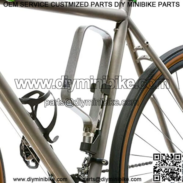 Mini+ Titanium Bike Locks. This Bicycle U Lock with Mounting Clip is Heavy Duty, Lightweight & High Security. Features Disc-Style U-Locks with 2 Keys (4"/102mm Wide, 8"/203mm Long) - Image 2