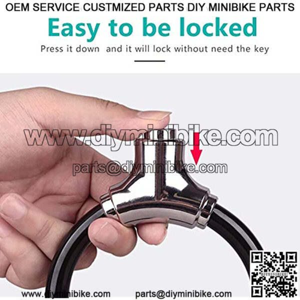 Mini Bike Lock Cable Portable Anti-Theft Bike Bicycle Lock Security Cycling Cable Lock Zinc Alloy Senior Waterproof Travel Luggage Locks Helmet Lock - Image 3