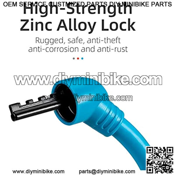 Bike Bicycle Lock PVC Soft Steel Cable Zinc Alloy Cylinder Password Lock Mini Motorcycle Helmet Lock Bike Accessories (Color : Blue, Size : B) - Image 5