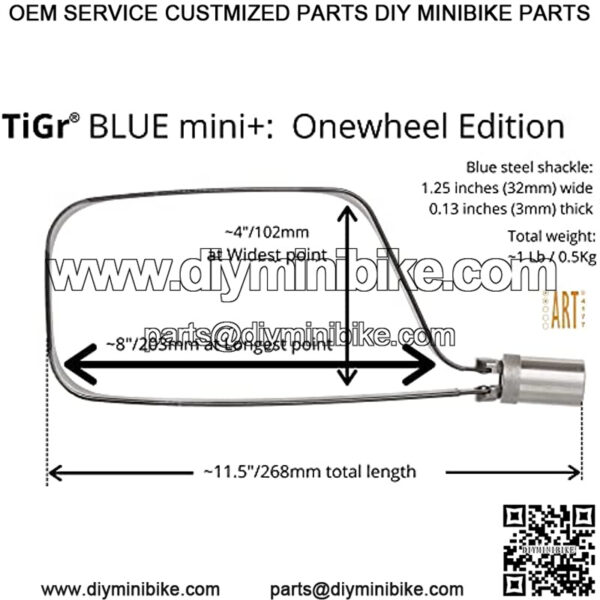 Onewheel Lock from TiGr: Blue Mini+ u-Lock. Bicycle Security for e-Scooter, e-Bike, Bike, MTB, Fixie, Urban Cycle, Road Bike, BMX, Folding Bikes, Commuter Bike. Carry in a Back-Pack, Frame Bag ?? - Image 2