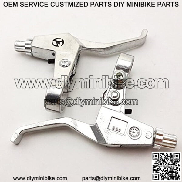 7/8" Alloy Chrome Minimoto Right Left Handle Brake Levers For 43cc 47cc 49cc 2 Stroke Chinese Mini Kids Pocket Dirt Bike