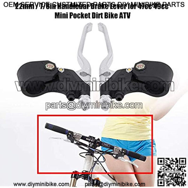 Brake Lever, 1 Pair of Universal Aluminum+Plastic 22mm / 7/8in Handlebar Brake Lever for 47cc 49cc Mini Pocket Dirt Bike ATV - Image 3