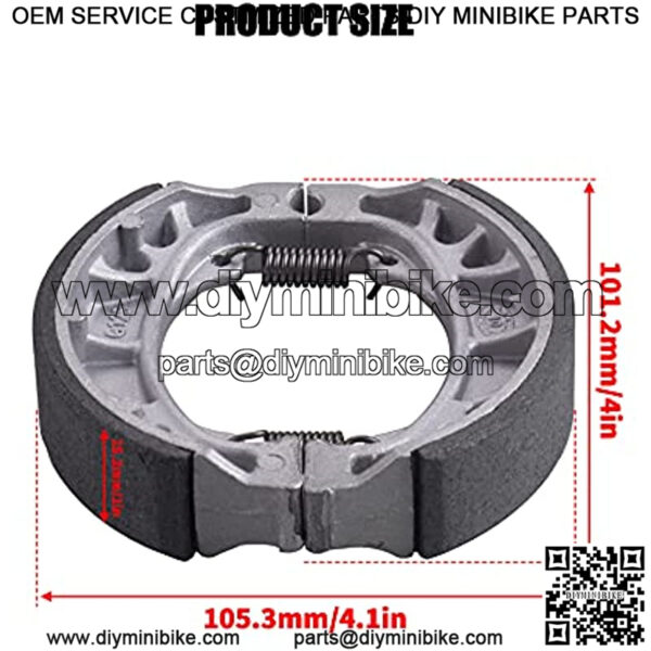 BRAKE PAD SHOE Compatible with 6.5 Hp 196cc MB165 MB200 BT200X CT200U Motorsports Mini Bike CRF70 TaoTao GY6 49cc 50cc Scooter Moped ATV - Image 2