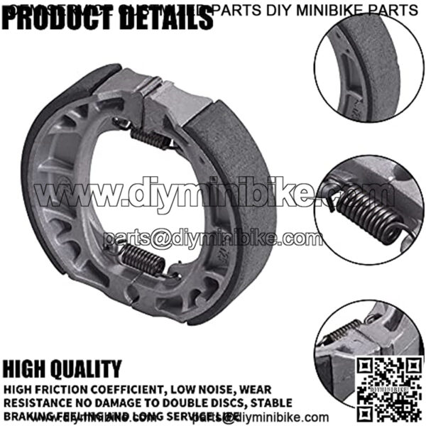 BRAKE PAD SHOE Compatible with 6.5 Hp 196cc MB165 MB200 BT200X CT200U Motorsports Mini Bike CRF70 TaoTao GY6 49cc 50cc Scooter Moped ATV - Image 3