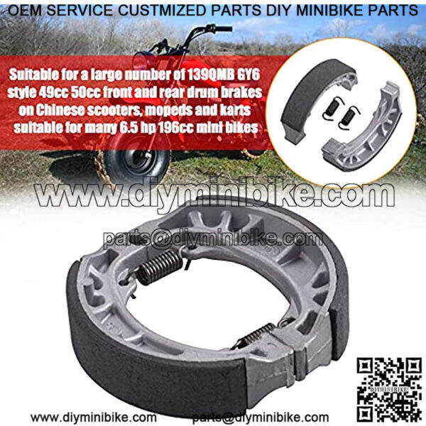 BRAKE PAD SHOE Compatible with 6.5 Hp 196cc MB165 MB200 BT200X CT200U Motorsports Mini Bike CRF70 TaoTao GY6 49cc 50cc Scooter Moped ATV - Image 4