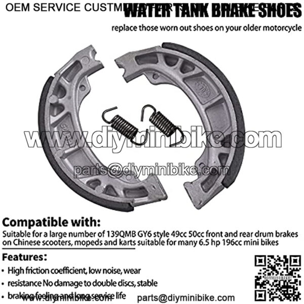 BRAKE PAD SHOE Compatible with 6.5 Hp 196cc MB165 MB200 BT200X CT200U Motorsports Mini Bike CRF70 TaoTao GY6 49cc 50cc Scooter Moped ATV - Image 5