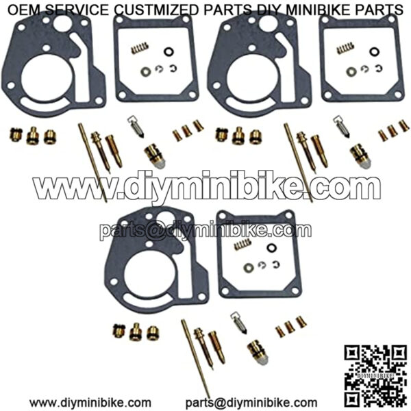 RW 0101-198 Carburetor Rebuild Repair Parts Kit (Set of 3) Compatible with Yamaha 80-81 XS850 XS850L Midnight Special XS850S Special