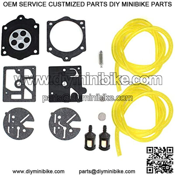 Carburetor Carb Repair Rebuild Kit for K10-HDB K1-HDB HDB McCulloch PRO MAC 605 610 650 Chainsaw Fuel Line Filter