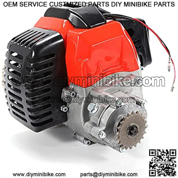 49cc 2-Stroke Engine Single Cylinder with Gearbox, Aluminum Exhaust Motor Complete Pull Start GDAE10 for Mini Choppers Bikes Replace Accessories Pocket Super Dirt Pit Bike ATV Scooter