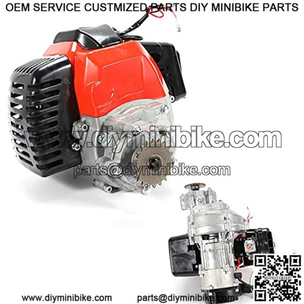 49cc 2-Stroke Engine Single Cylinder Pull Start Mini Choppers/Bikes Exhaust Motor Aluminum Replace Accessories