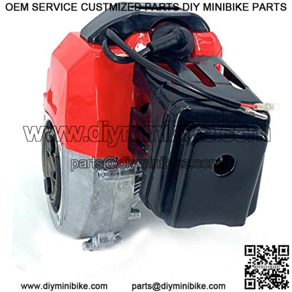 2 Stroke 49CC Pull Start Engine Motor Mini Pocket Engine for Pit Bike ATV Buggy Single Cylinder Engine for Scooters, Mini Choppers, Pocket Bikes