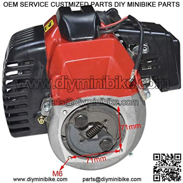 49cc 2-Stroke Engine Motor Single Cylinder Air Cooled Pull Start for Pocket Bike Gas Scooter Mini Chopper ATV - Image 3