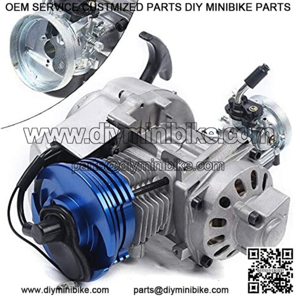 49CC Racing Engine Set 2 Stroke 1.8kw 11000rmp High Performance Single Cylinder Motor with 6 Teeth 25h Sprocket Complete Racing Engine Kit for Pocket bike Mini Dirt Bike Quad ATV - Image 3