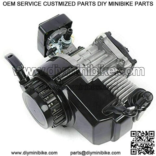 Engine Motor Kit, 49Cc 2-Stroke Recoil Force Starts the Engine Motor for Pocket Bike Mini Dirt Bike Atv Scooter