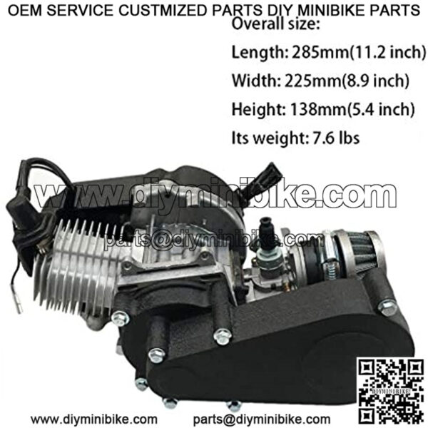 2 Stroke Engine Motor With Gear Box for 47cc 49cc 50cc Mini Pocket Bike Gas G-Scooter ATV Quad Bicycle Dirt Pit Bikes - Image 3