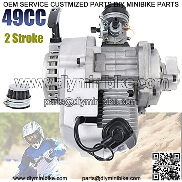 47cc 49cc 2-Stroke Complete Engine Motor, High-Performance Pull-Start Single-Cylinder Engine Kit for Pocket Bike Mini Dirt Bike Atv Scooter - Image 3