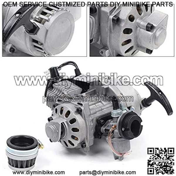 47cc 49cc 2-Stroke Complete Engine Motor, High-Performance Pull-Start Single-Cylinder Engine Kit for Pocket Bike Mini Dirt Bike Atv Scooter - Image 4