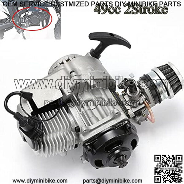 49cc 2 Stroke Engine Motor, Pull Start Mini Gas Engine Starter Motor 1.3HP for Pocket Bike Mini Dirt Bike ATV Scooter - Image 2