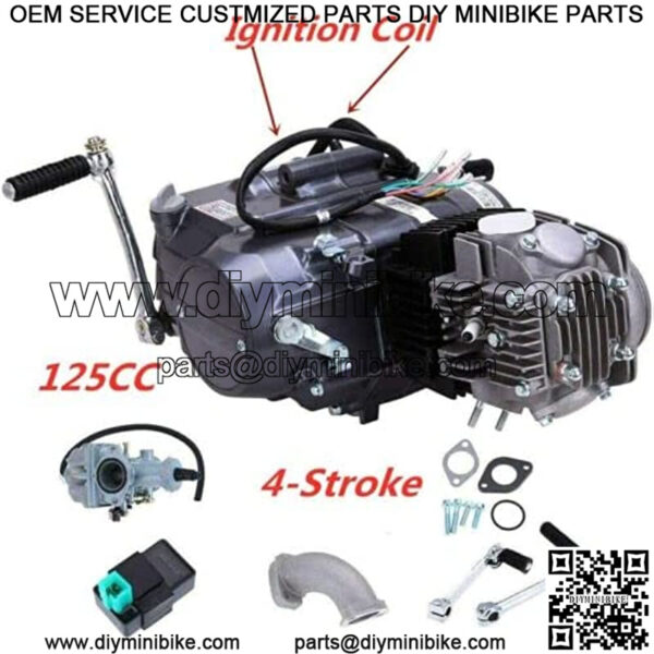 125cc 4 Stroke Engine Motor, For Honda Crf50 Crf70 Xr50 Xr70 Z50r Ct70 Mini Trail Motor Engine Carb Complete Kit 125cc Engine Small Engine Motor Motorcycle Dirt Pit Bike - Image 2