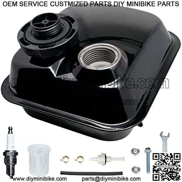 Side Port & Screw on Gas Tank For Coleman BT200X CT200U CT200UEX, Baja Warrior MB200 Mini Bike Fuel Tank Replacement for Hemi/ Non Hemi Predator 212 Ghost 212cc 224 MAX performance Engine