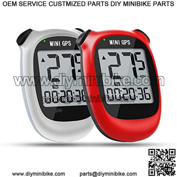 M3 Mini GPS Bike Computer, Wireless Bike Odometer and Speedometer Bicycle Computer Waterproof Cycling Computer with LCD Backlight Display (White and Red)