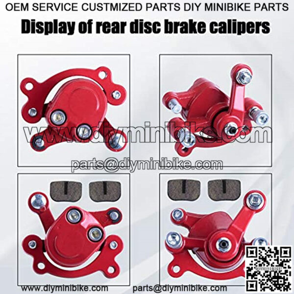 Rear Disc Brake Caliper with Brake Pads Replacement Compatible with Baja Doodlebug Dirtbug 97cc 2.8HP DB30 Kids Mini Dirt Pocket Bike Electric Razor MX500 33cc - Image 3