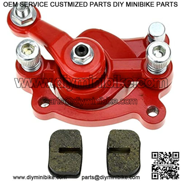 Red Rear Disc Brake Caliper With one Pairs Spare Brake Pads for Predator 212 Moto MM-B80 MM-B105 Motovox MBX10 MBX11 MBX12 Classic 1000w Electric Mini Bike