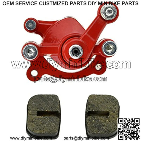 Red Disc Brake Caliper Replaced Pad for 97cc 2.8HP DB30 Doodle Bug Mini Dirt Bike Moto Classic Electric Razor MX500 33cc Motovox MVS10 43cc 47cc 49cc Moto ATV Gas Scooter Kids Dirt Pocket Bike