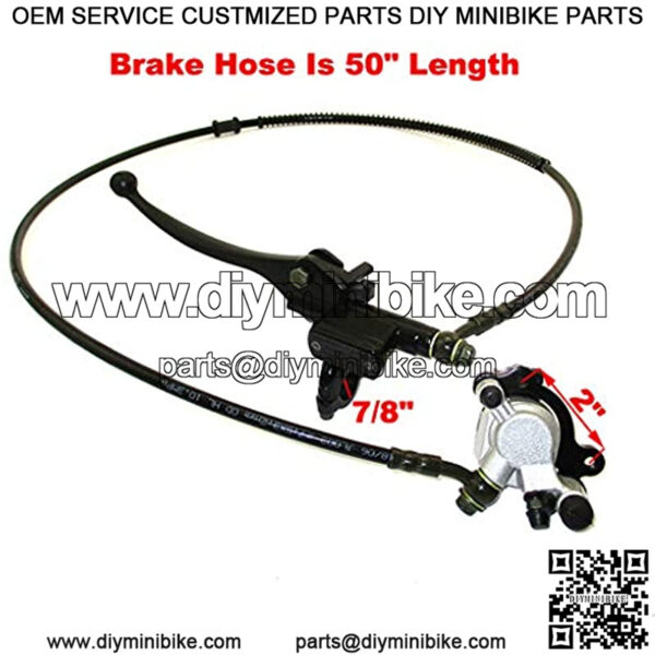 Upgraded Hydraulic Brake System For Mini Bike Doodlebug DB30 50" Hose - Image 2