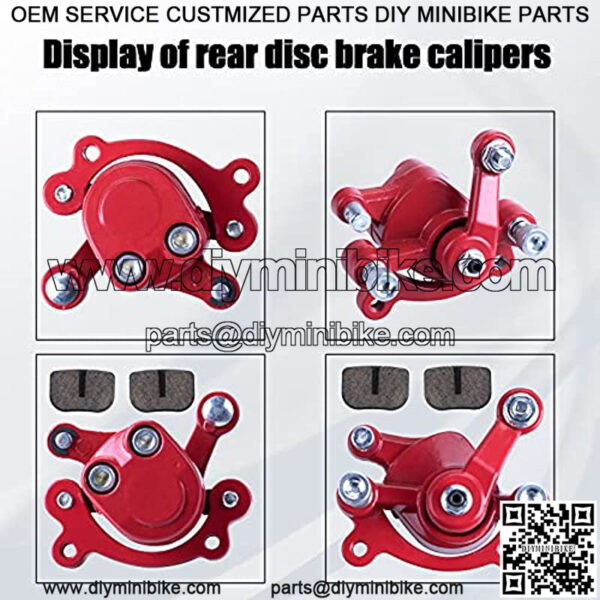 front Rear Disc Brake Caliper with Brake Pads Compatible with Motovox MBX10 MBX11 Mini Dirt Bike MM-B80-BR 80CC 2.5HP Moto Classic Mini Bike 47cc 49cc Pocket Bike Stand Up Goped Scooter - Image 2